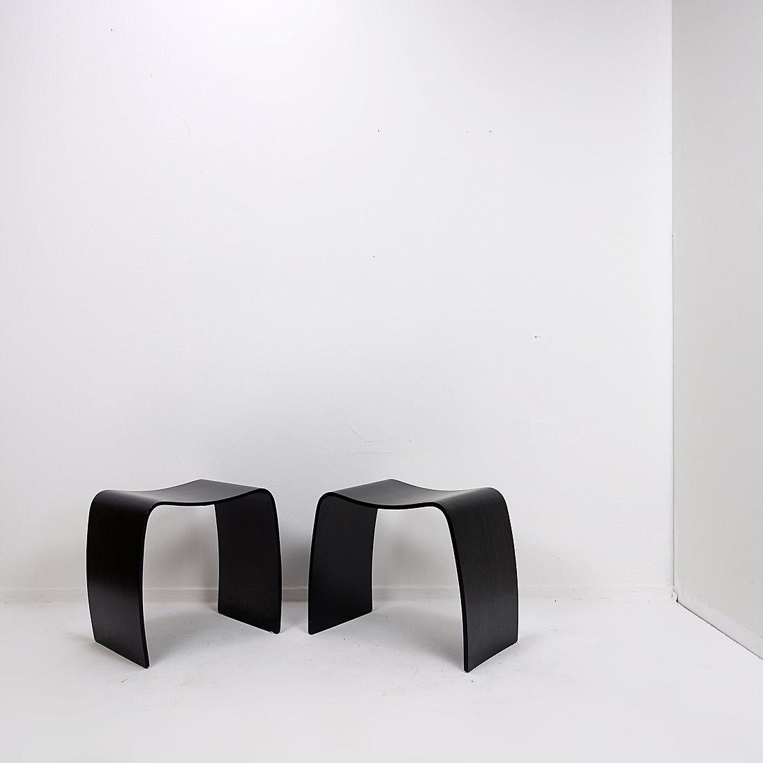 Pair of black Jørgen Møller M-Stools - Circa early-21st century, 2000s 2