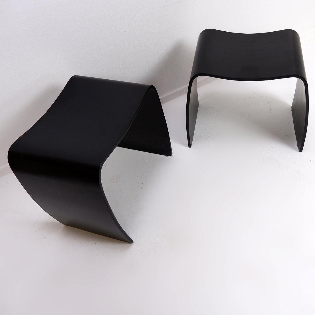 Modern Pair of black Jørgen Møller M-Stools - Circa early-21st century, 2000s