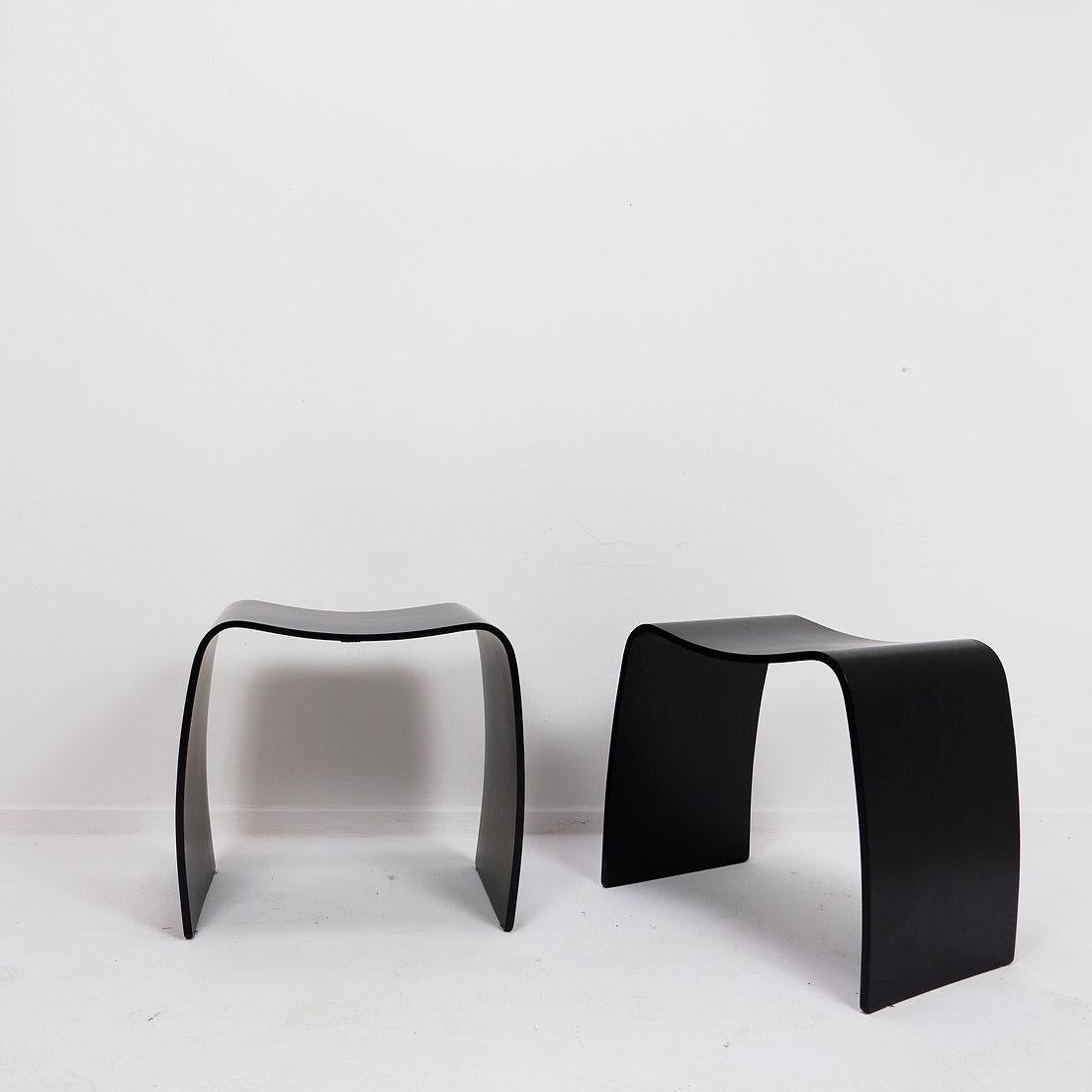 Danish Pair of black Jørgen Møller M-Stools - Circa early-21st century, 2000s