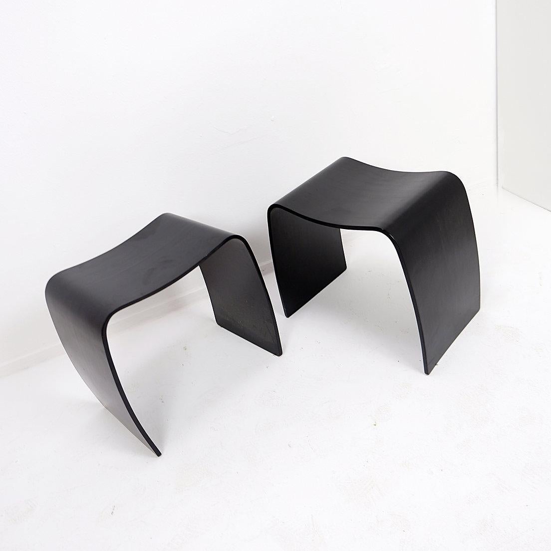 Contemporary Pair of black Jørgen Møller M-Stools - Circa early-21st century, 2000s