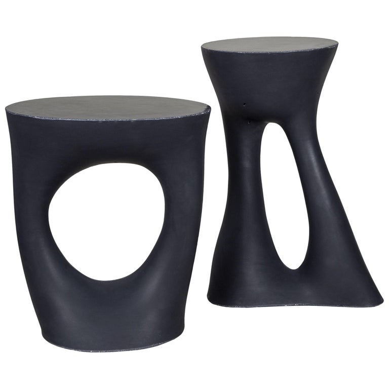 Pair of Black Kreten Side Tables from Souda, in Stock For Sale