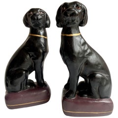 Vintage Pair of Black Labrador Retriever Bookends