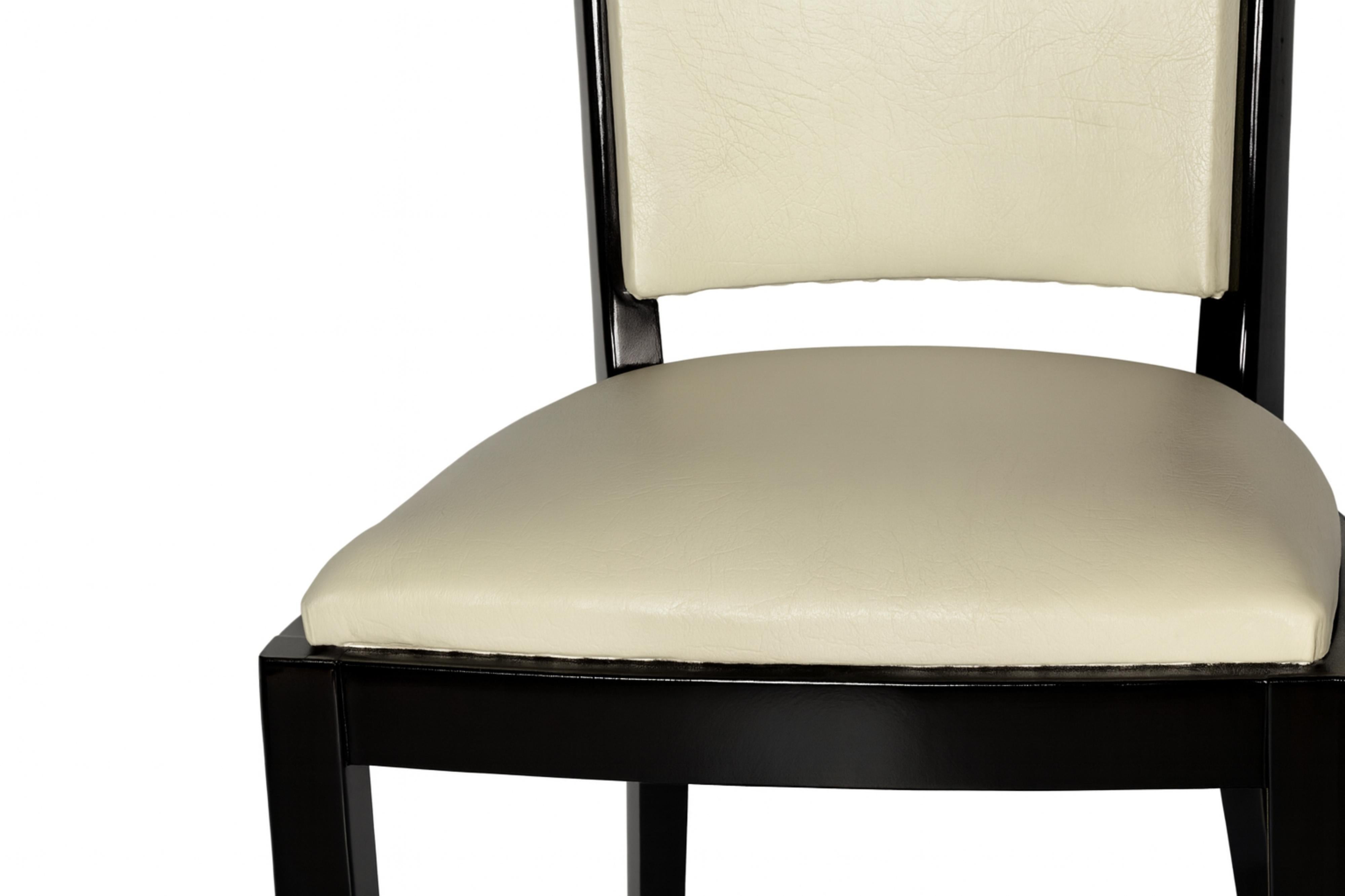 Pair of Black Lacquer Art Deco Dining Chairs, 20th Century (Art déco) im Angebot