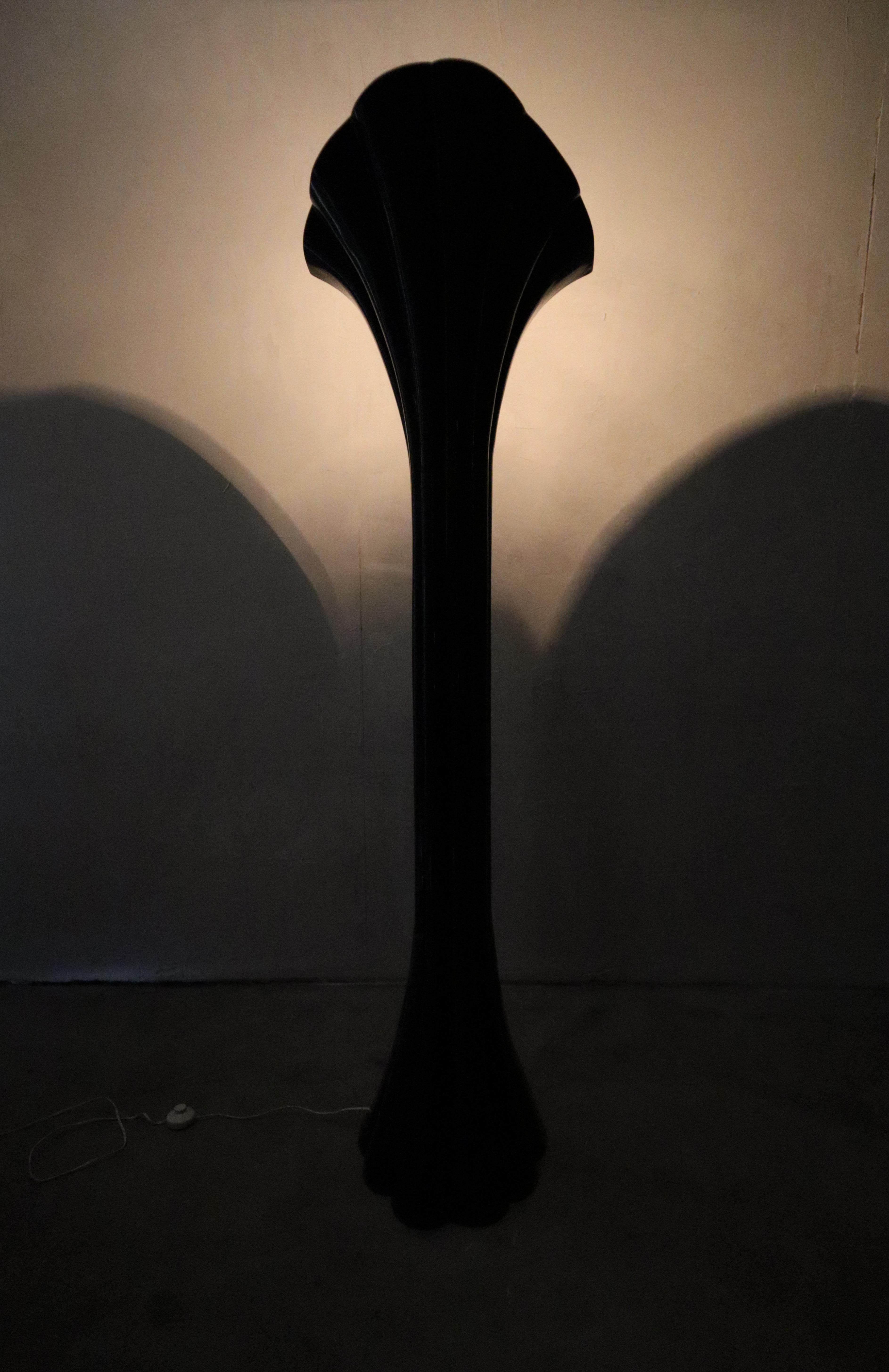 Pair of Black Lacquer Art Deco Floor Lamps 1