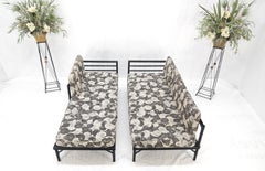 Coppia di divani in finto bambù laccati neri Daybed Mid Century Modern MINT!