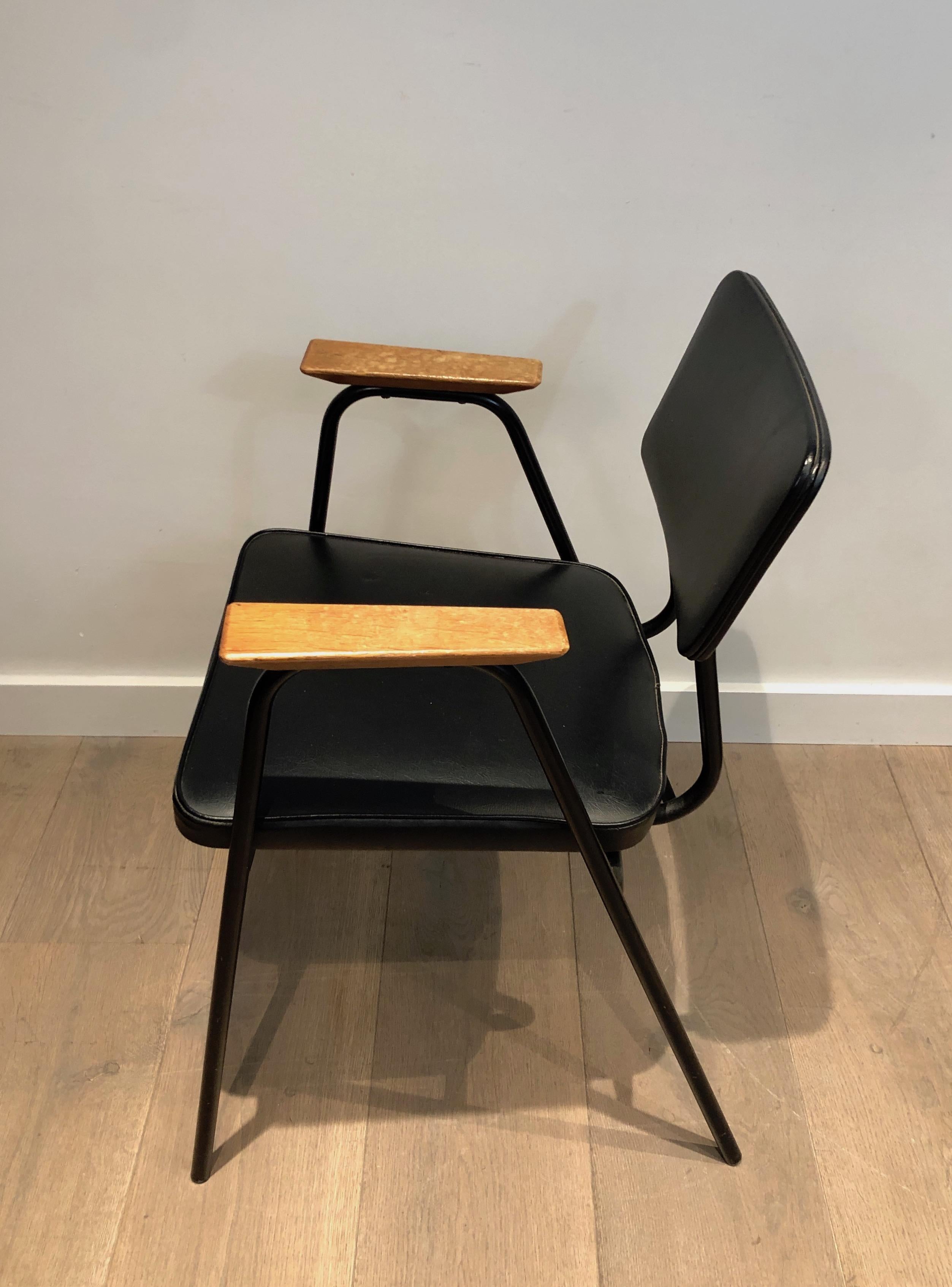 Paar schwarz lackierte Sessel, Willy Van Der Meeren zugeschrieben, um 1950 im Angebot 6