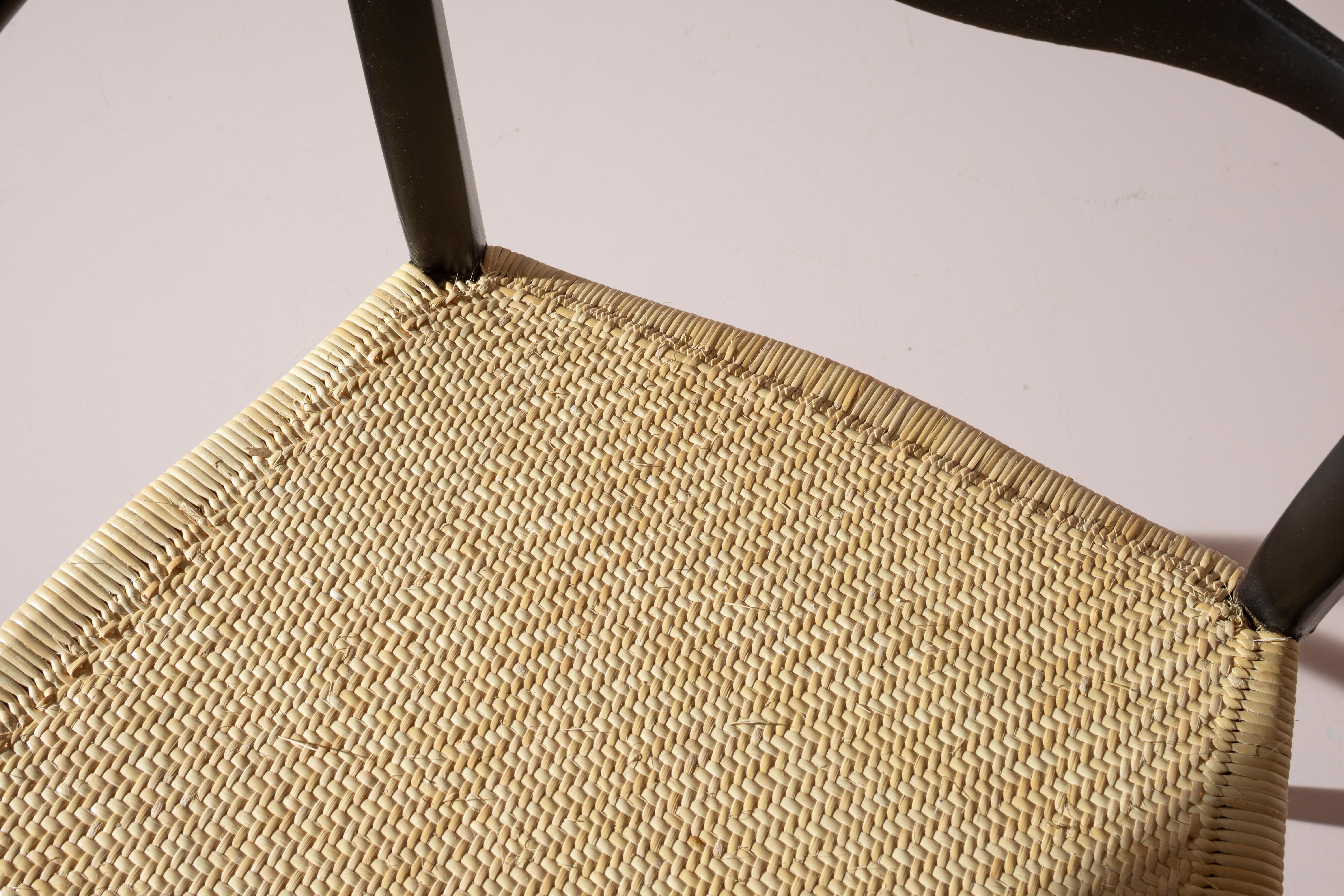Paire de fauteuils Campanino laqués noirs, Enzo Rotella, Chiavari, Italie années 1950 en vente 4