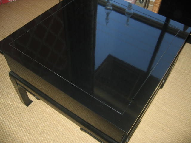 Mid-20th Century Pair of Black Lacquered Grosfeld House Side Tables