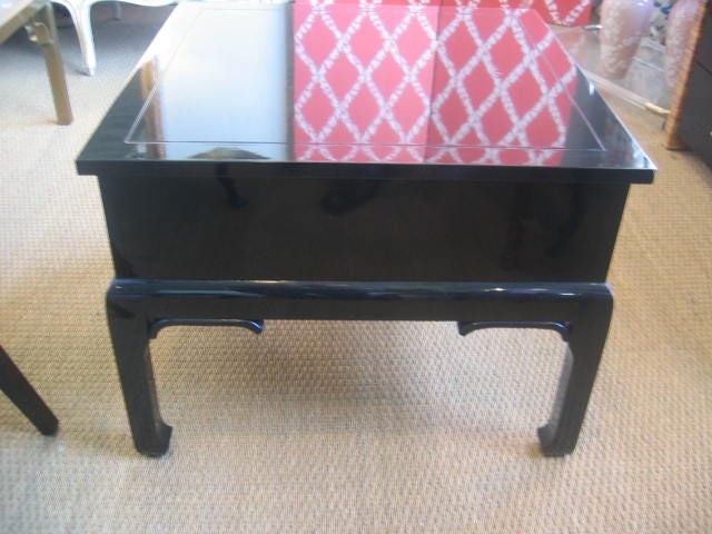 Pair of Black Lacquered Grosfeld House Side Tables 3