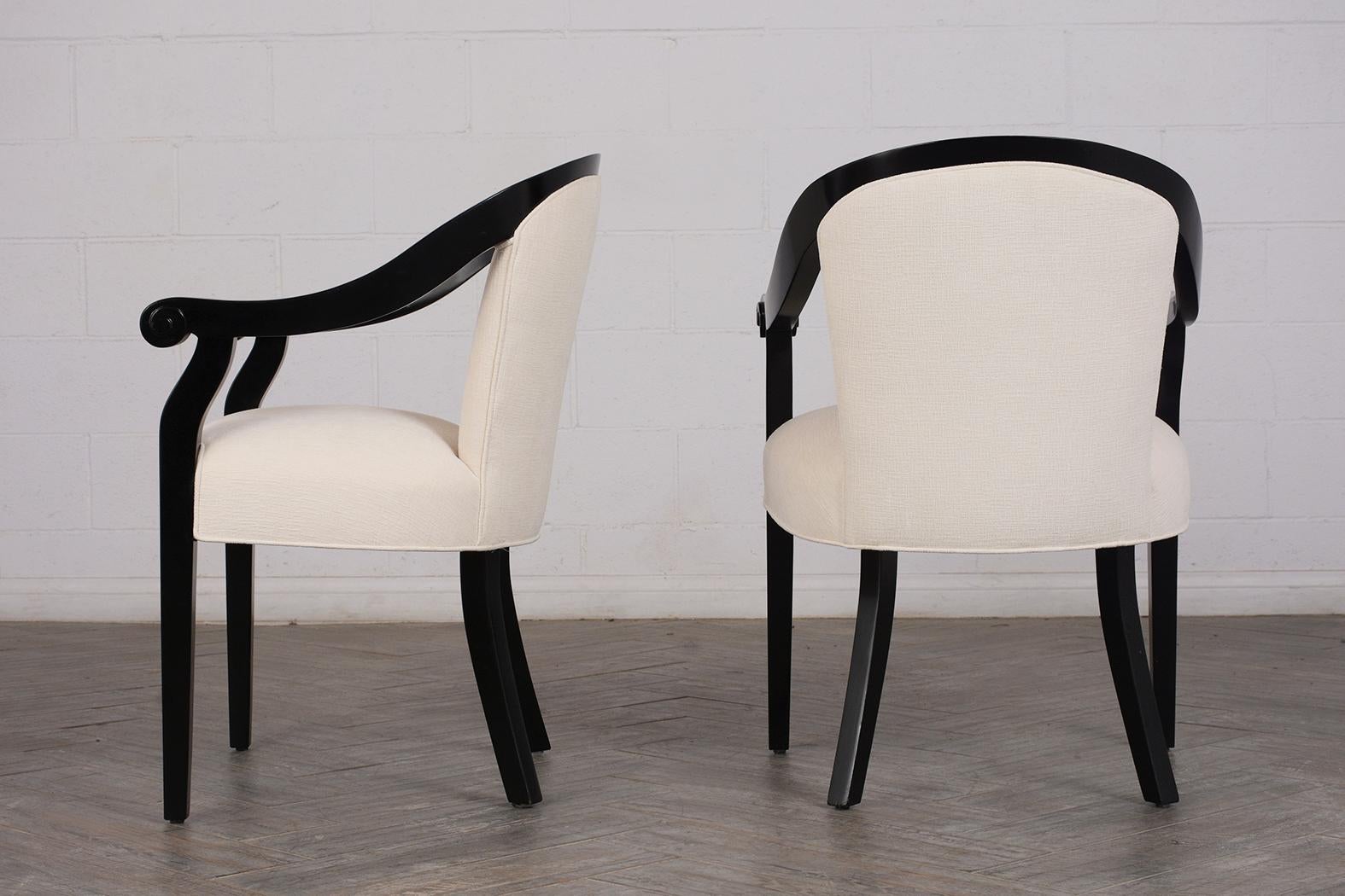 Pair of Modern Lacquered Arm Chairs by Hickory 2