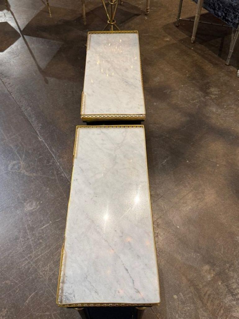 italien Paire de tables de maître Jansen laquées noires en vente