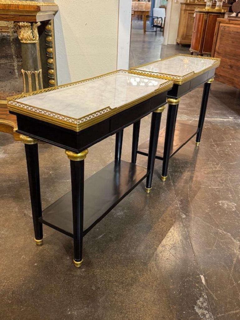 XXIe siècle et contemporain Paire de tables de maître Jansen laquées noires en vente