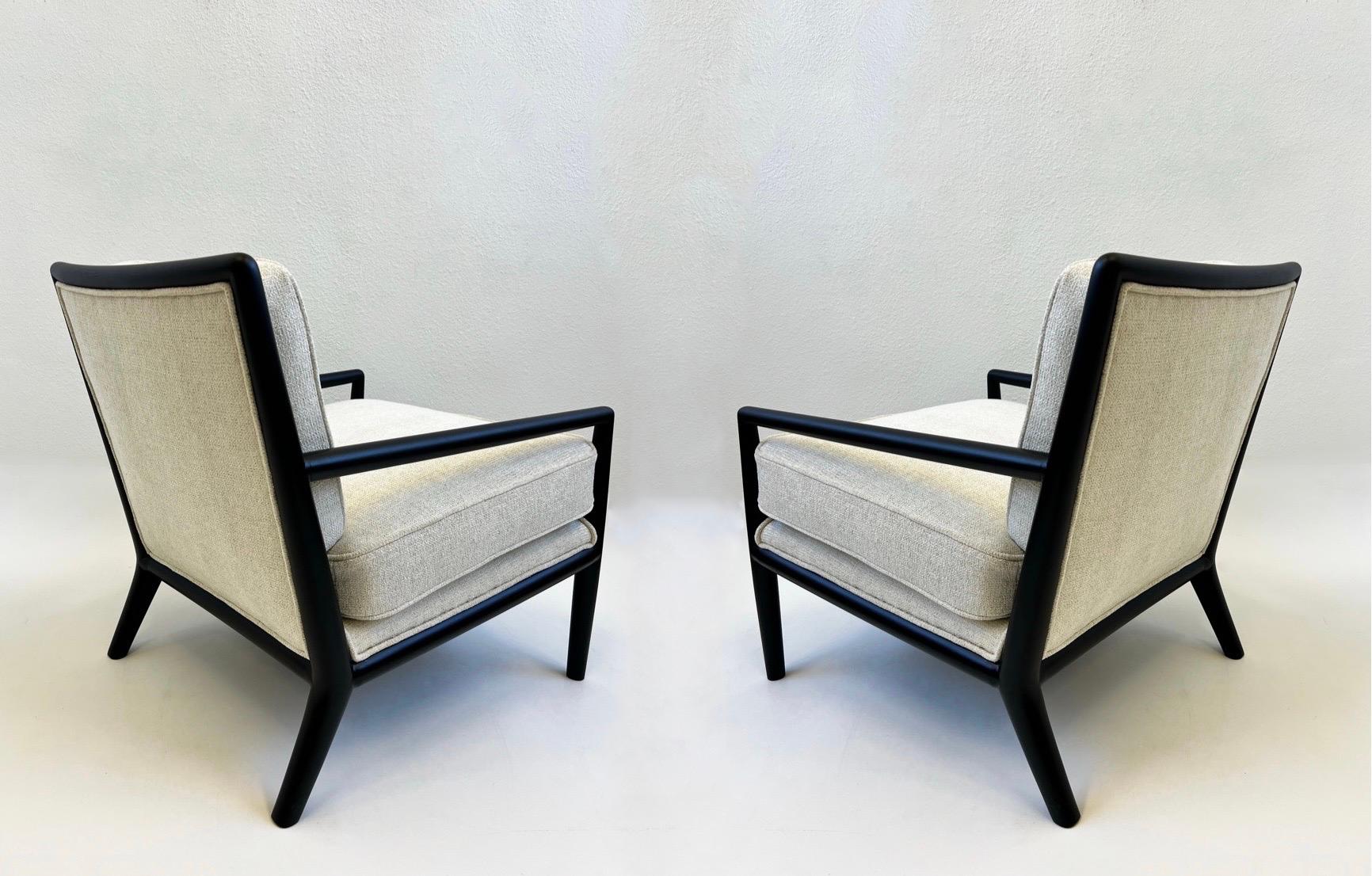 Pair of Black Lacquered Lounge Chairs by Harry Burger of Hollywood For Sale 5