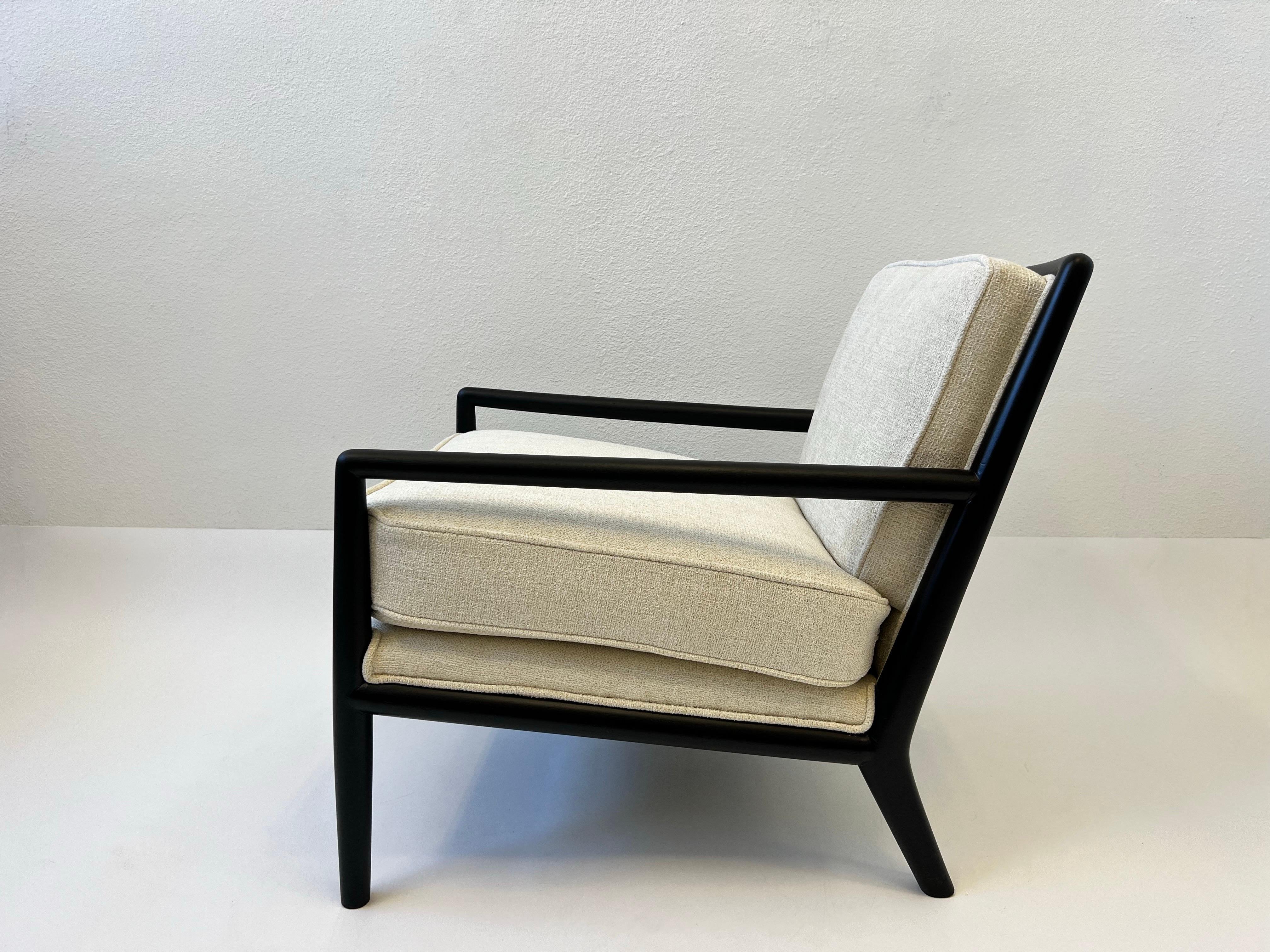 Mid-20th Century Pair of Black Lacquered Lounge Chairs by Harry Burger of Hollywood For Sale