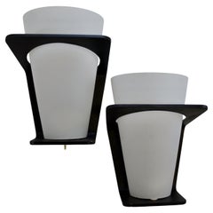 Paire d'appliques NX41 laquées noires de Louis Christiaan Kalff pour Philips, 1954