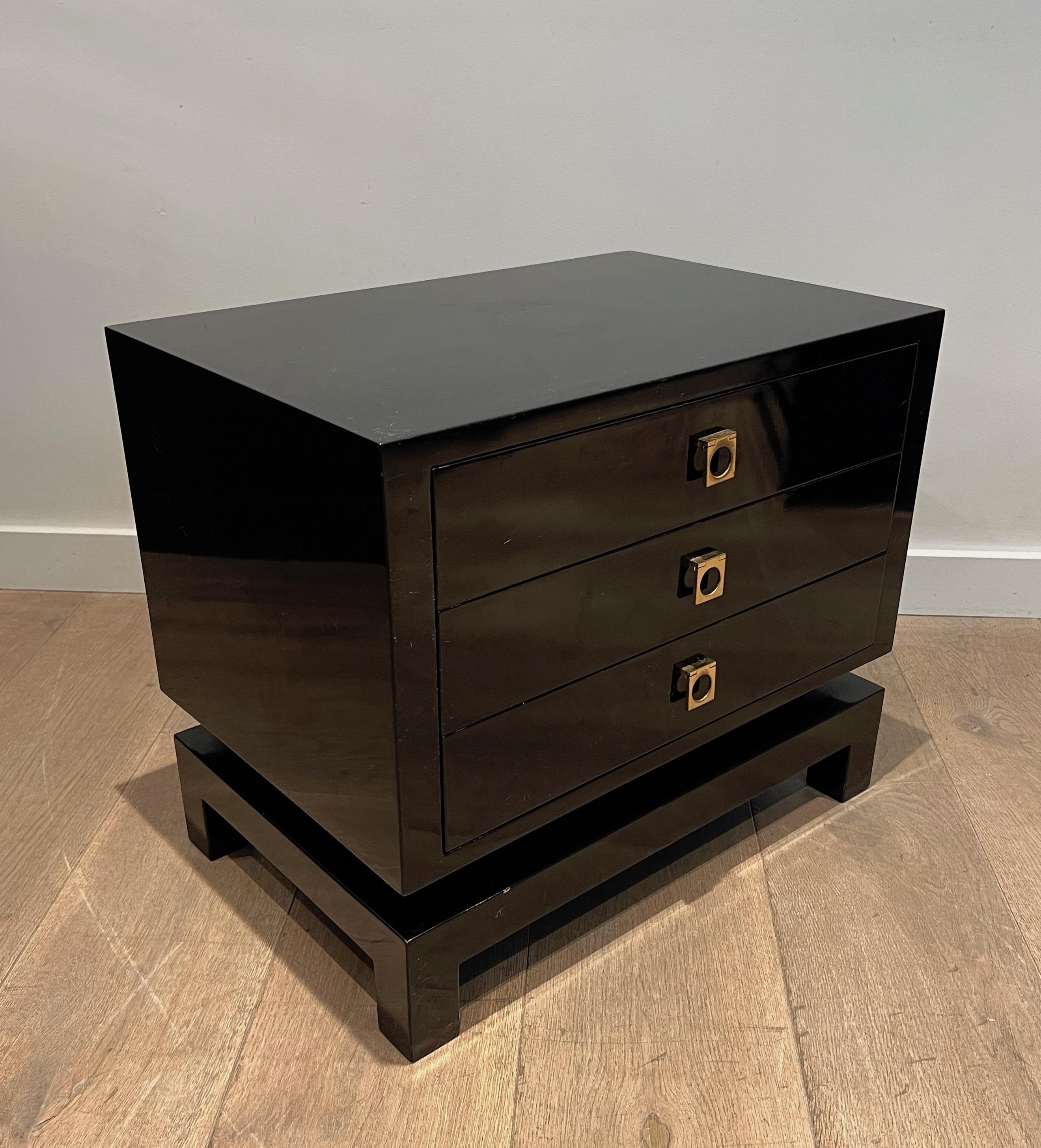 Pair of Black Lacquered Side Tables by Guy Lefèvre for Maison Jansen 6