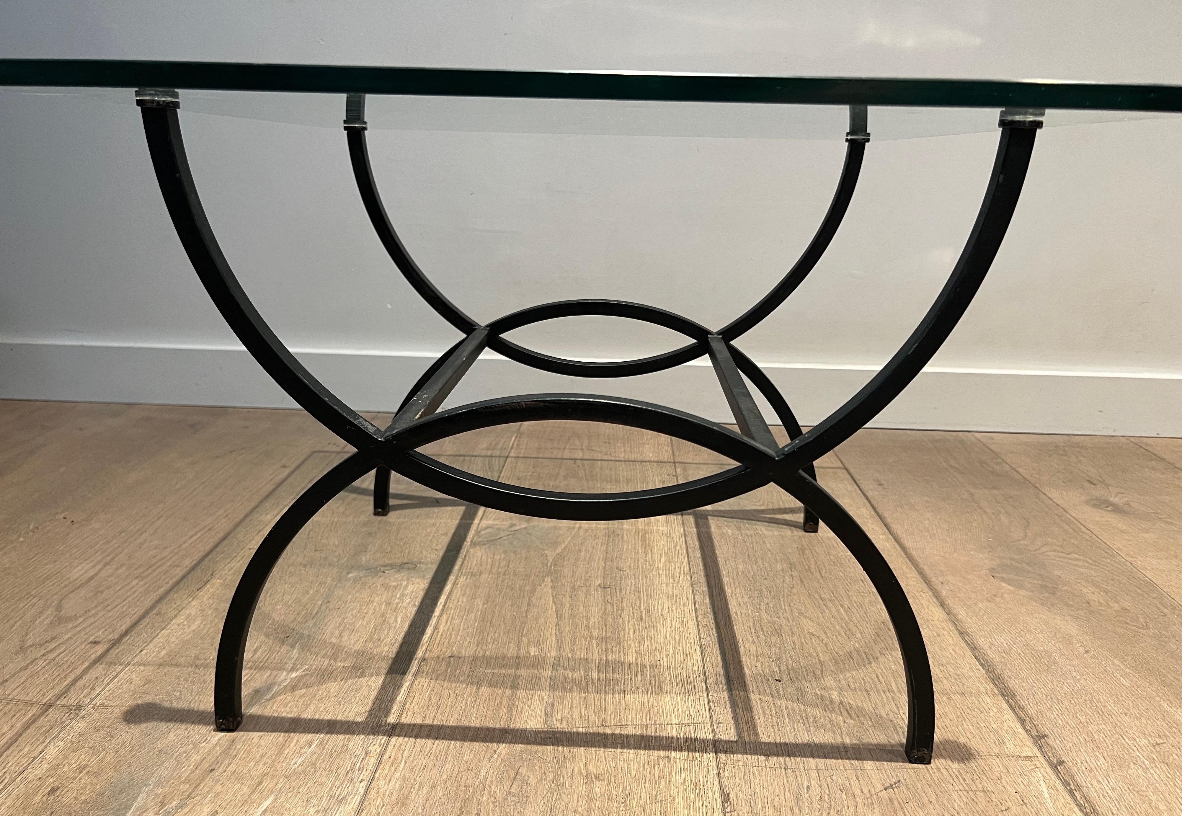 Pair of Black Lacquered Side Tables. French Work. Circa 1950 For Sale 1