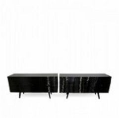 Pair of Black Lacquered Sideboards, Osvaldo Borsani, 1950s