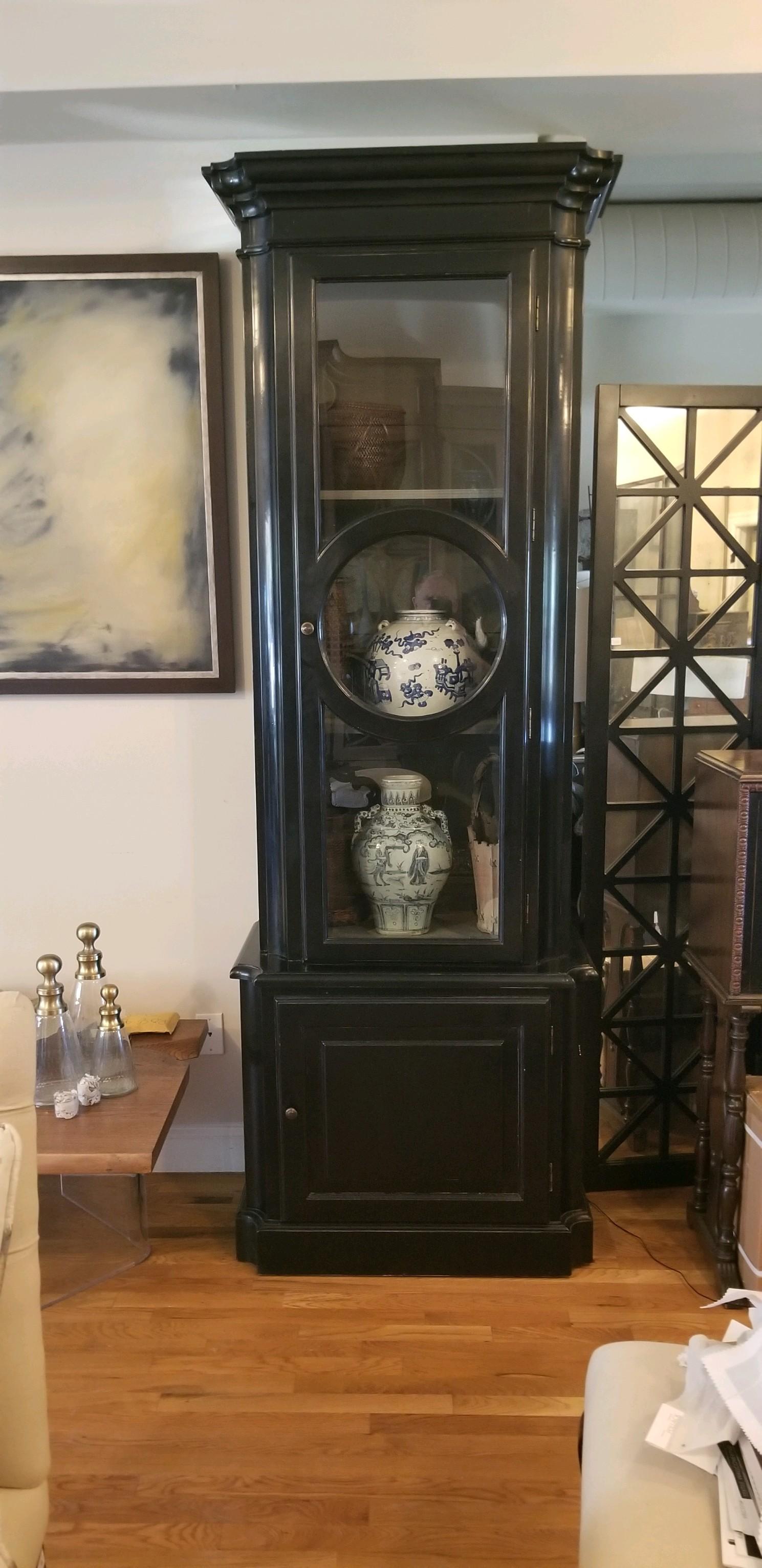 Pair of Black Lacquered Tall-Case Cabinets 12