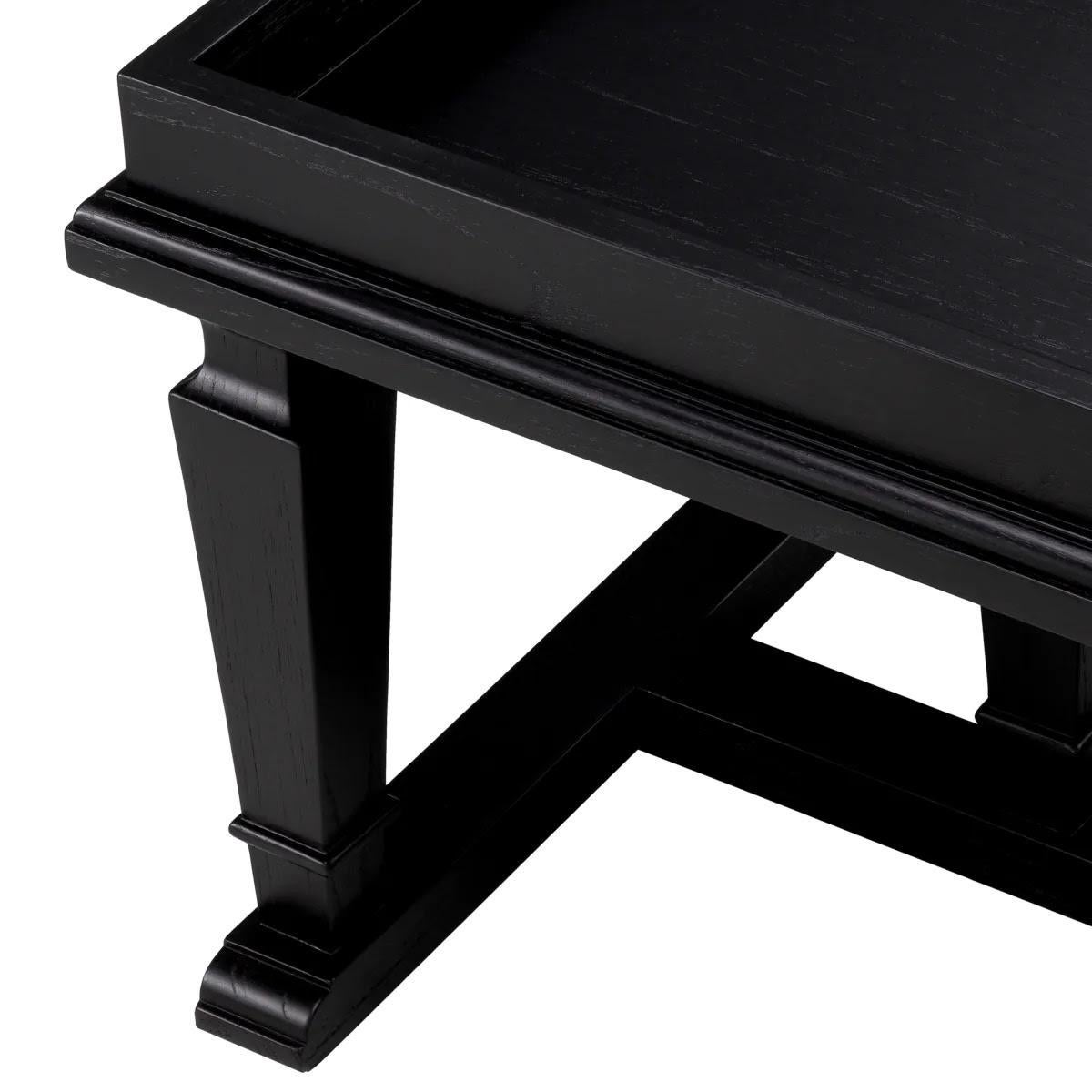Pareja de Mesas Auxiliares de Madera Lacada en Negro, Finales de Sofá. Europeo en venta