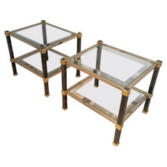 Pair of Black Laquered and Gild Side Tables, Circa 1970
