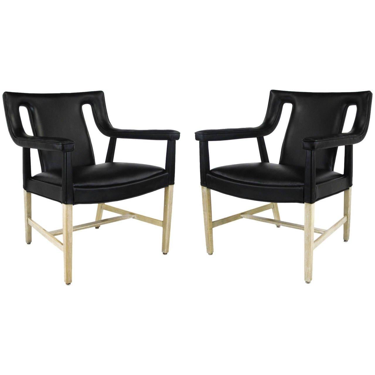 Pair of Black Leather Ejner Larsen and Aksel Bender Madsen Lounge Chair LP48