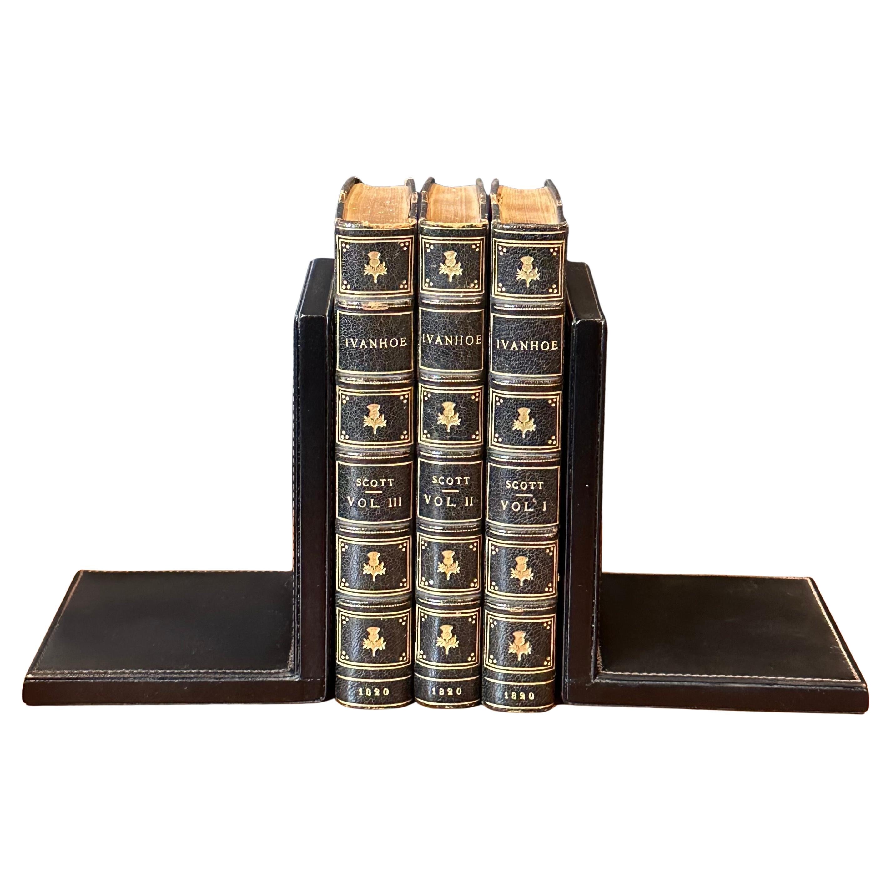 American Pair of Black Leather 