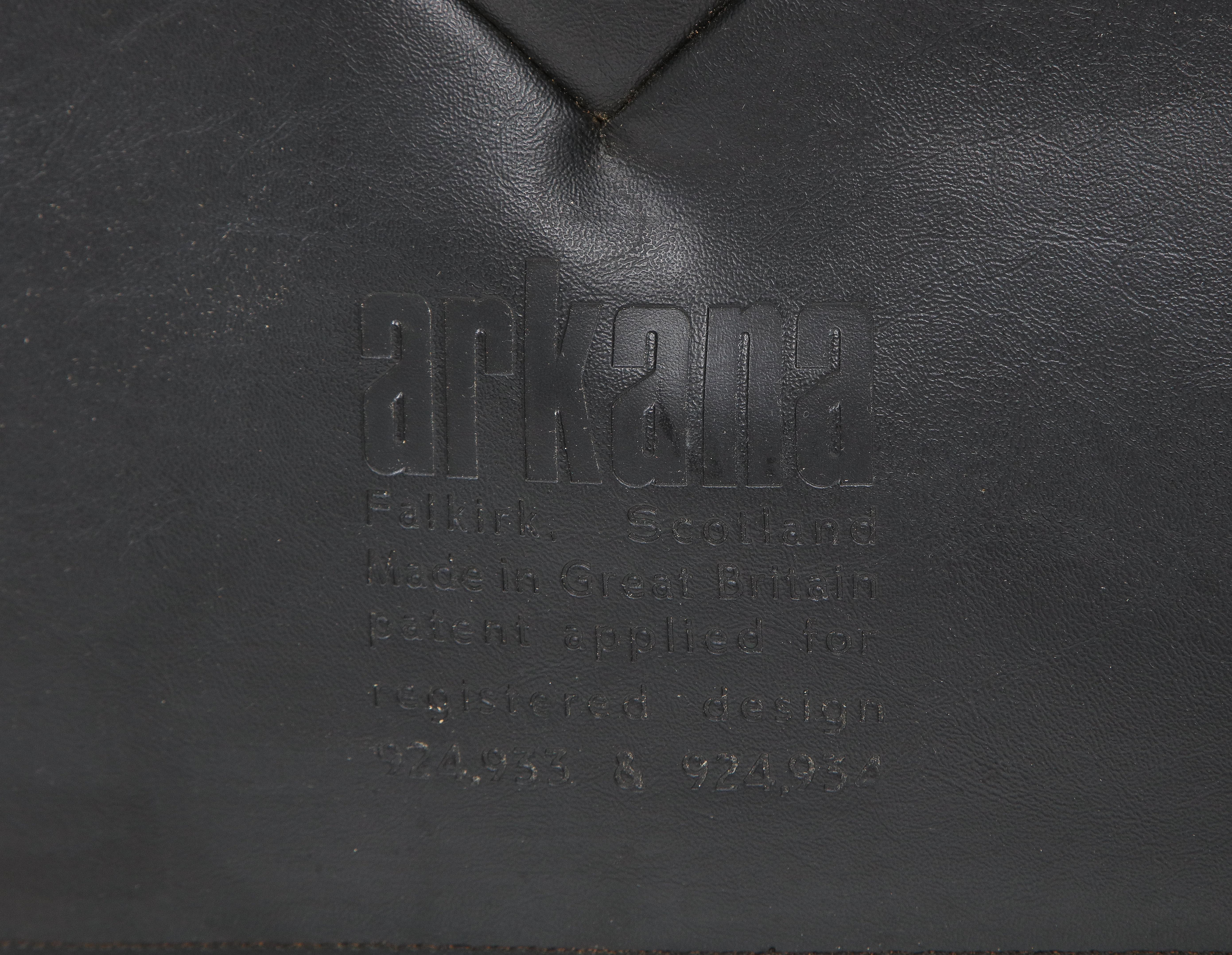 Pair of Black Leather “Safari” Chairs by Maurice Burke for Arkana 5
