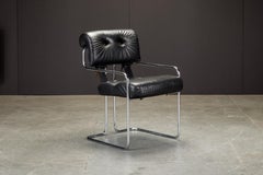 Pair of Black Leather 'Tucroma Chairs' by Guido Faleschini for i4 Mariani, 1970s