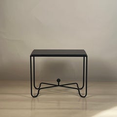 Pair of Black Limestone 'Entretoise' End Tables by Design Frères