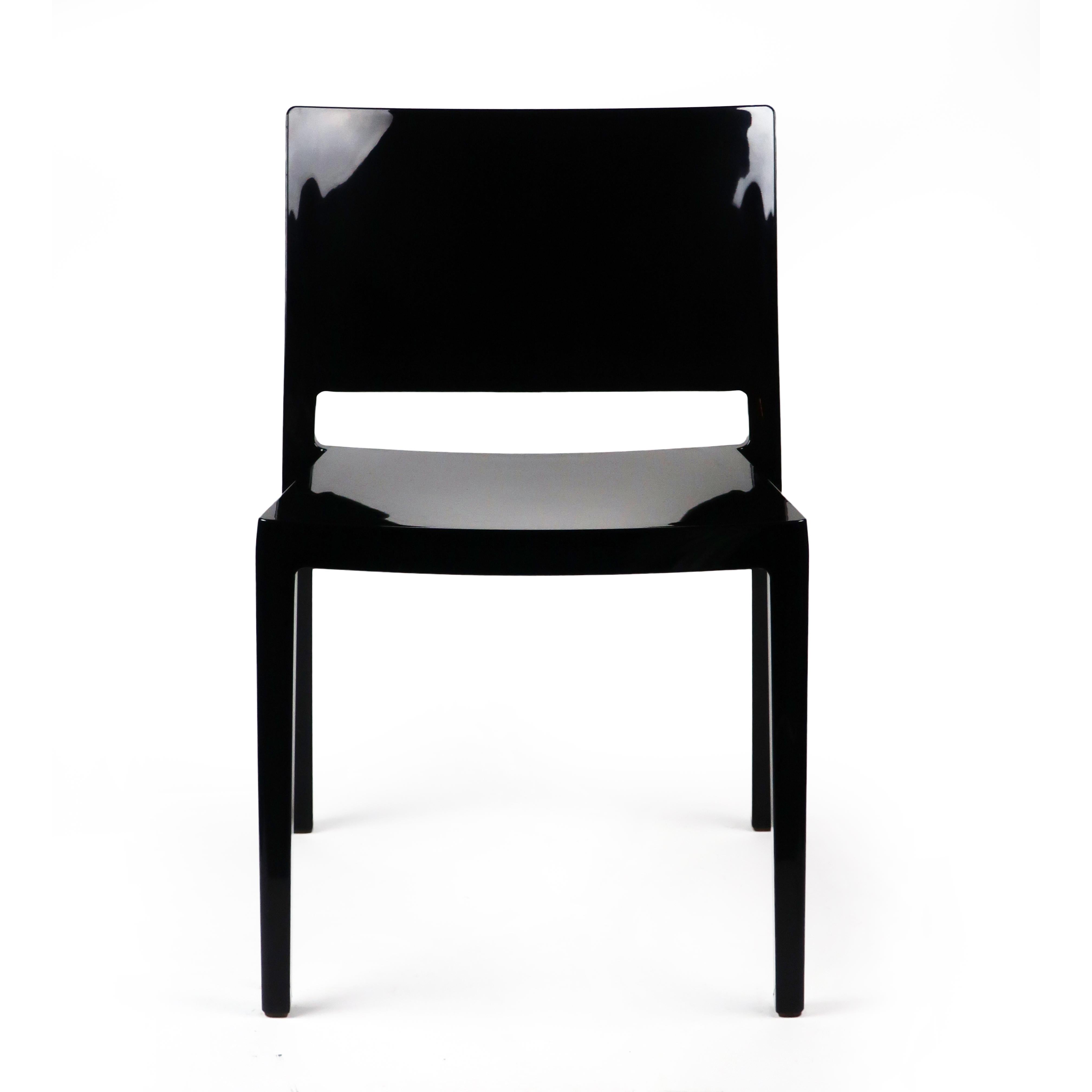 European Pair of Black Lizz Chairs by Piero Lissoni & Carlo Tamborini for Kartell