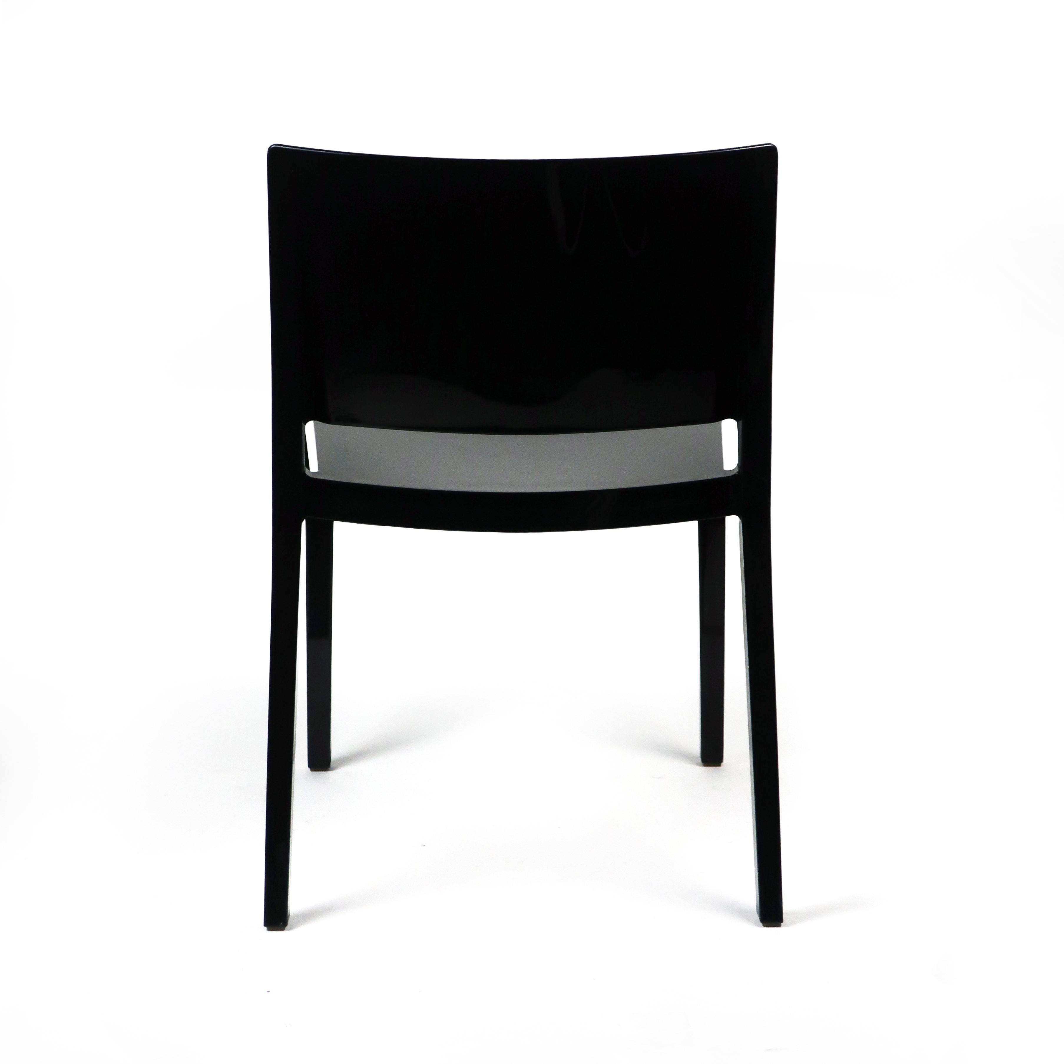 Contemporary Pair of Black Lizz Chairs by Piero Lissoni & Carlo Tamborini for Kartell