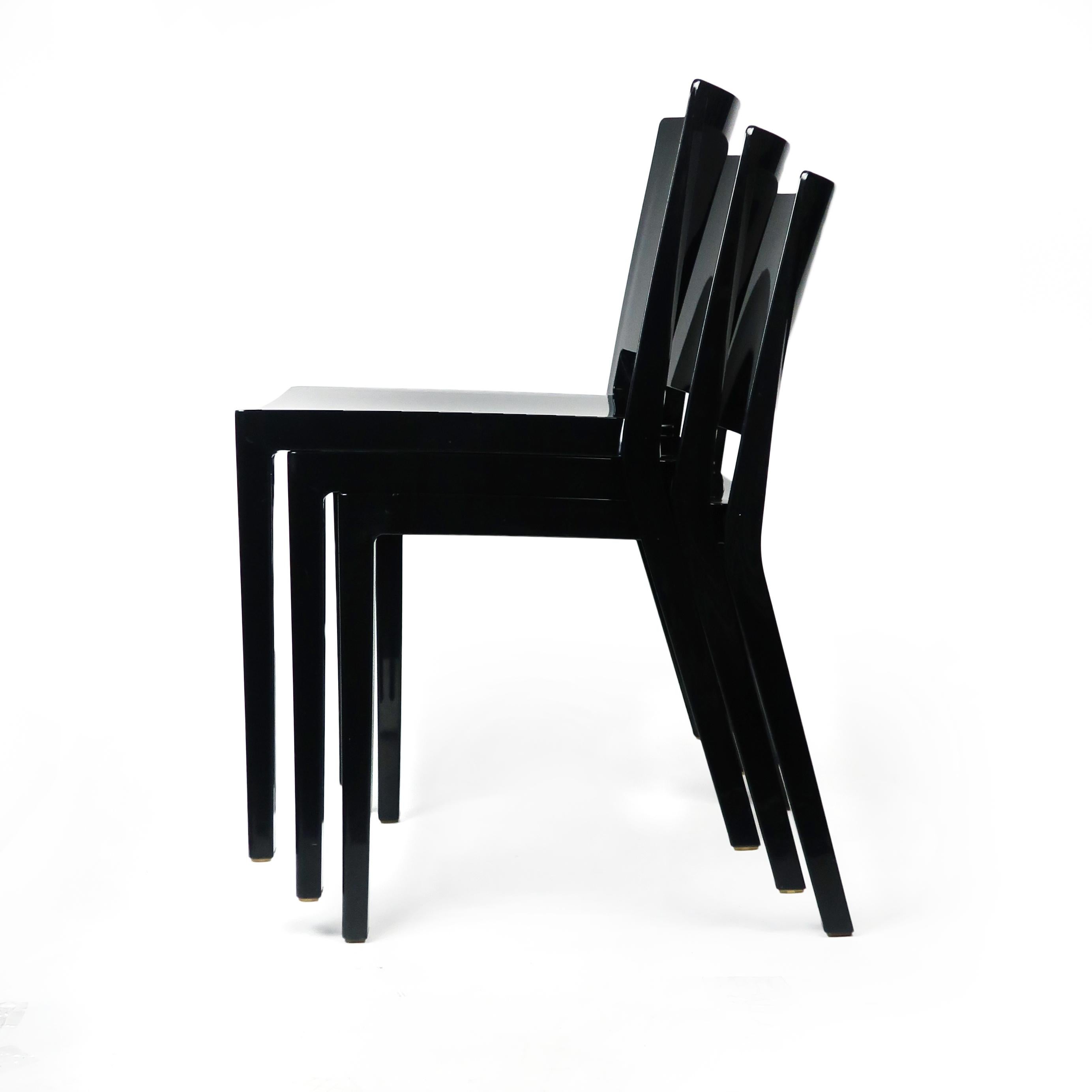 Pair of Black Lizz Chairs by Piero Lissoni & Carlo Tamborini for Kartell 1