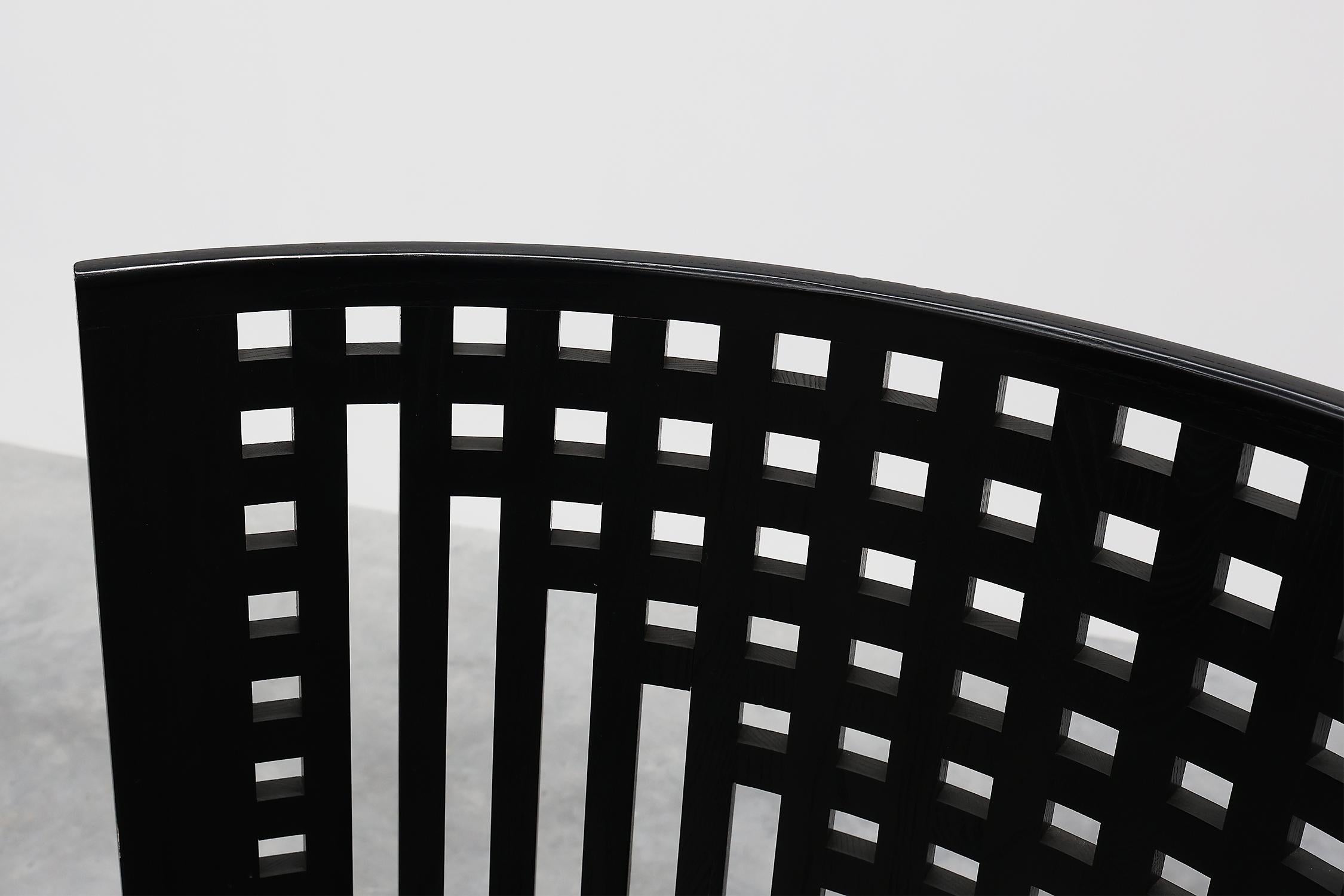 Paire de chaises Mackintosh Willow noires par Atelier International, Italie 1980 en vente 4