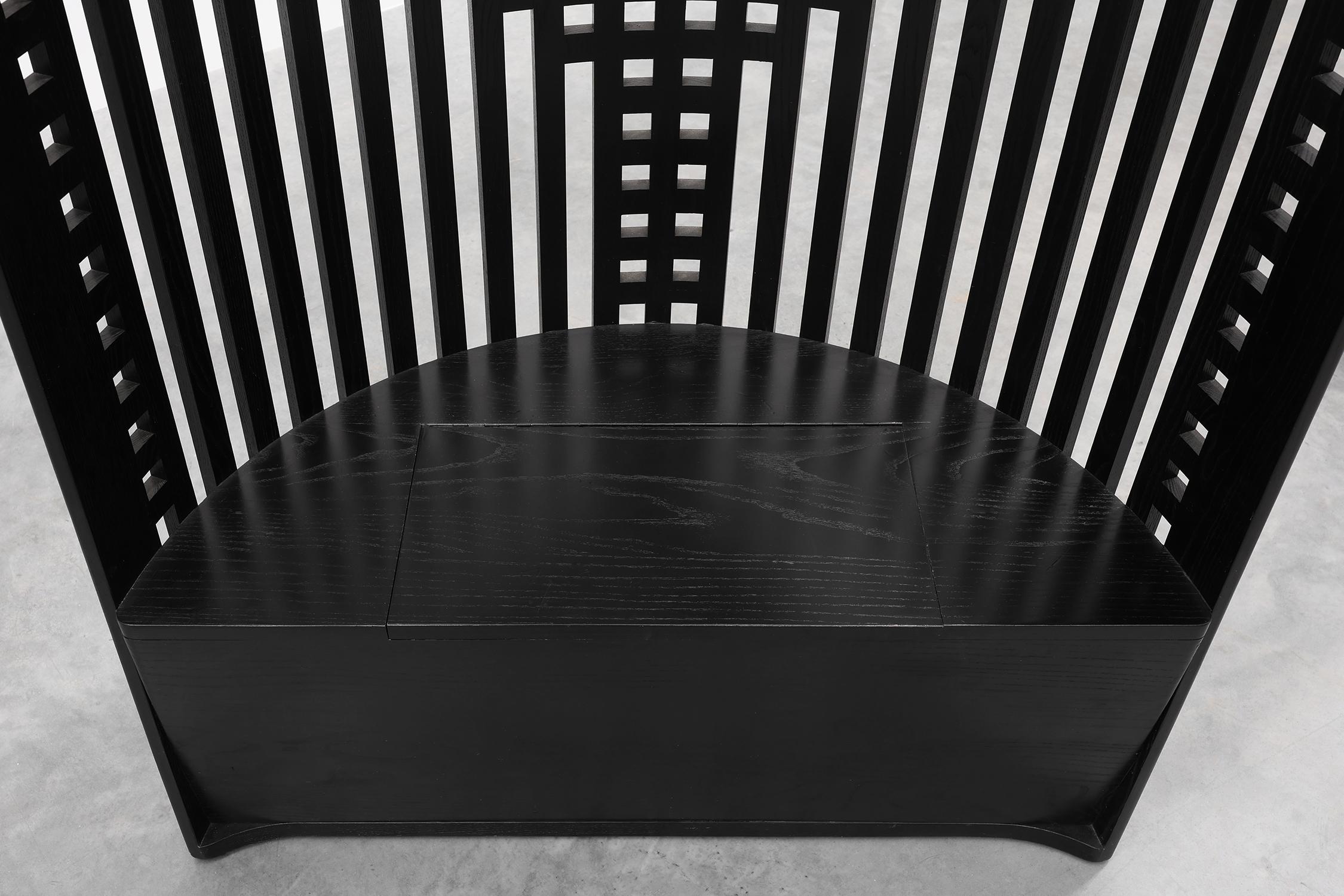 Fin du 20e siècle Paire de chaises Mackintosh Willow noires par Atelier International, Italie 1980 en vente
