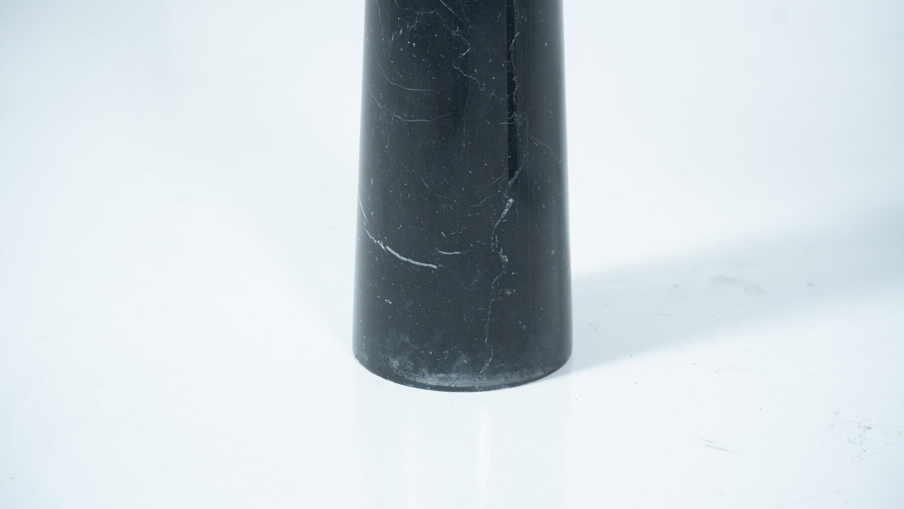 Fin du 20e siècle Paire de tables console en marbre noir Model No Eros par Angelo Mangiarotti