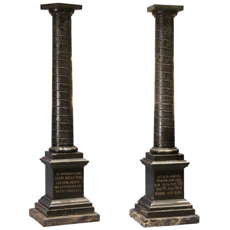 Columns For Sale >> Pair Of Black Marble Grand Tour Columns Columns For Sale >> Pair Of Black Marble Grand Tour Columns