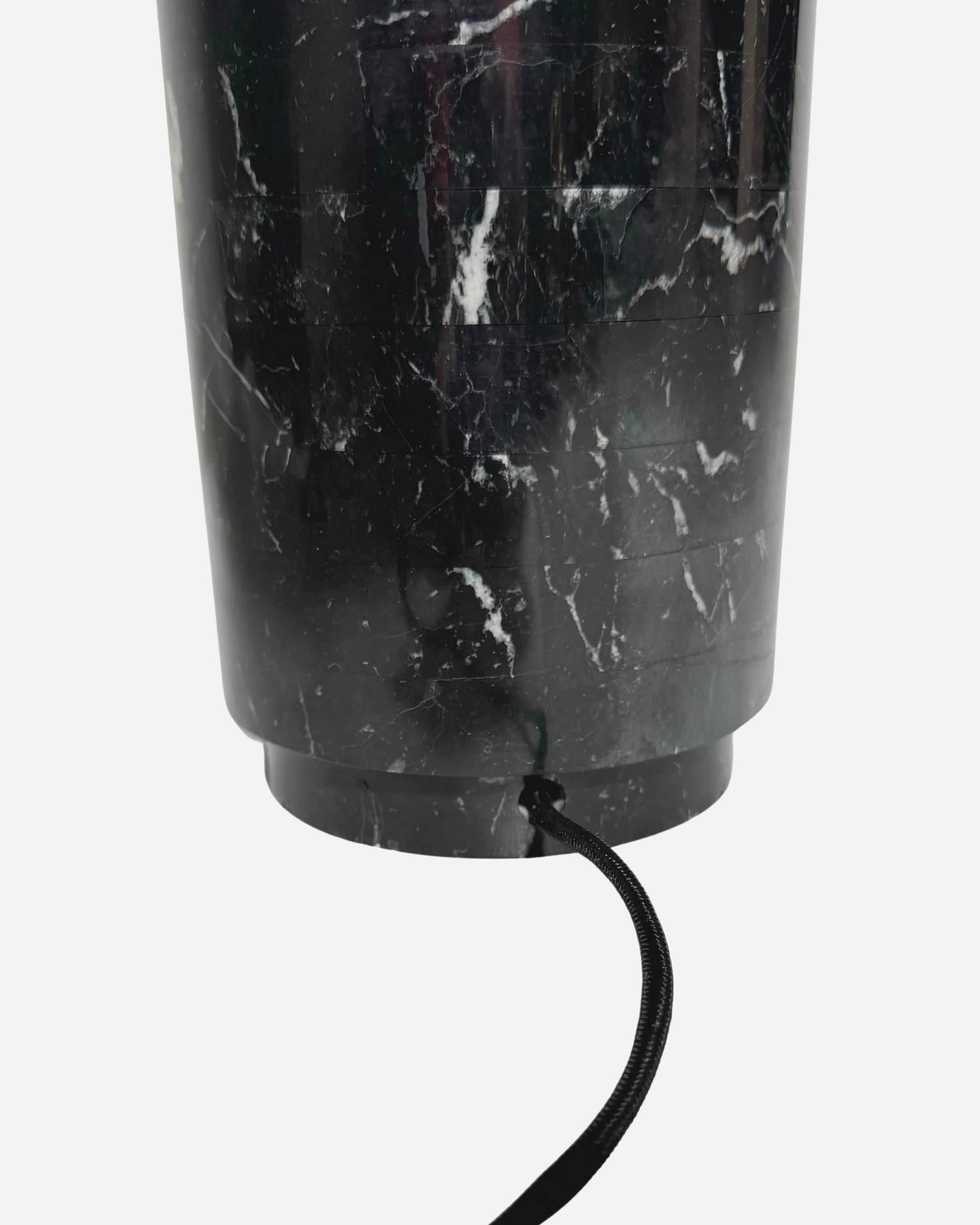 Paar Lampen aus schwarzem Marmor mit Schiebeschirm von F.Knoll, Knoll Intl, um 1960 im Angebot 1