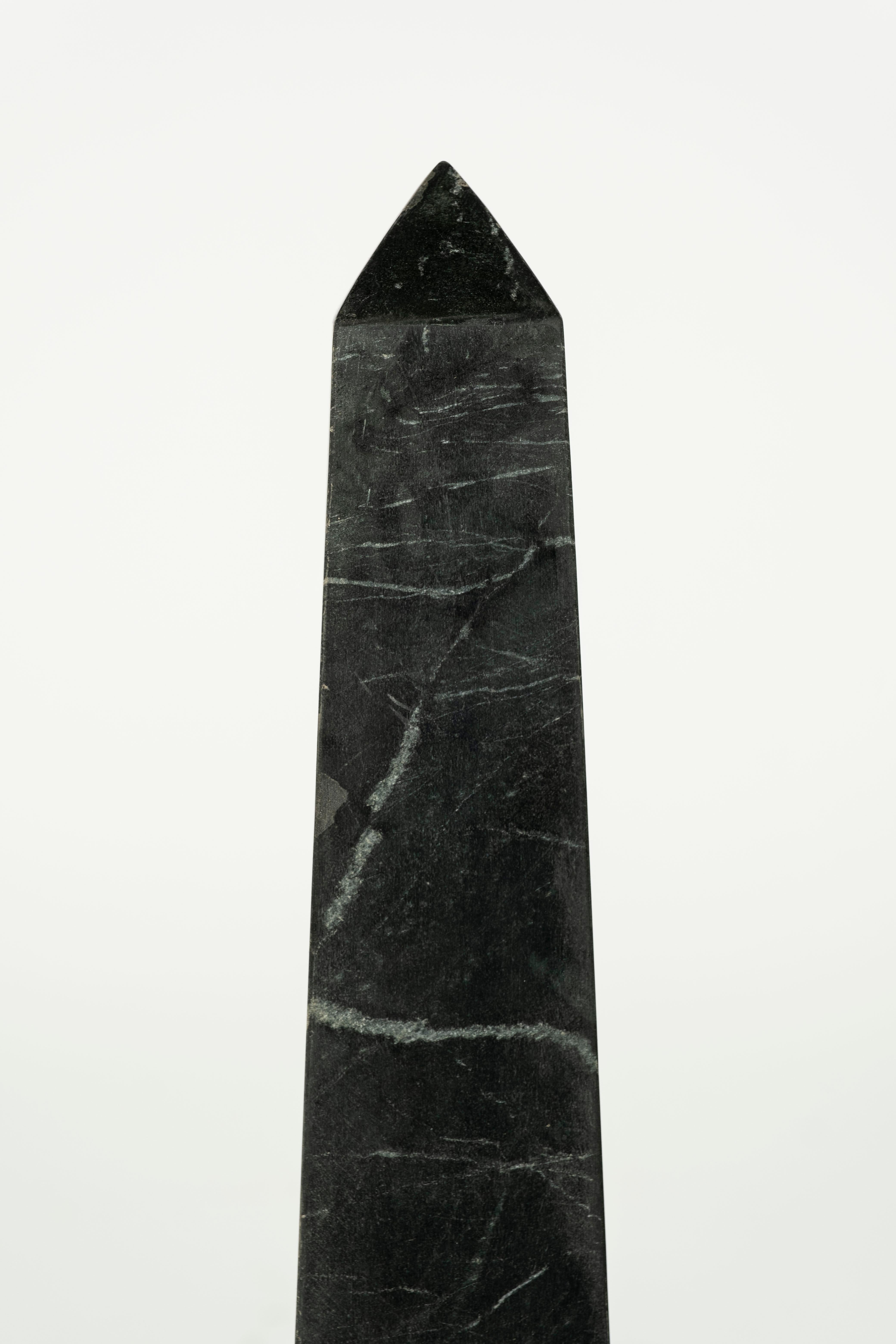 20th Century Pair of Black Marble Obelisks For Sale