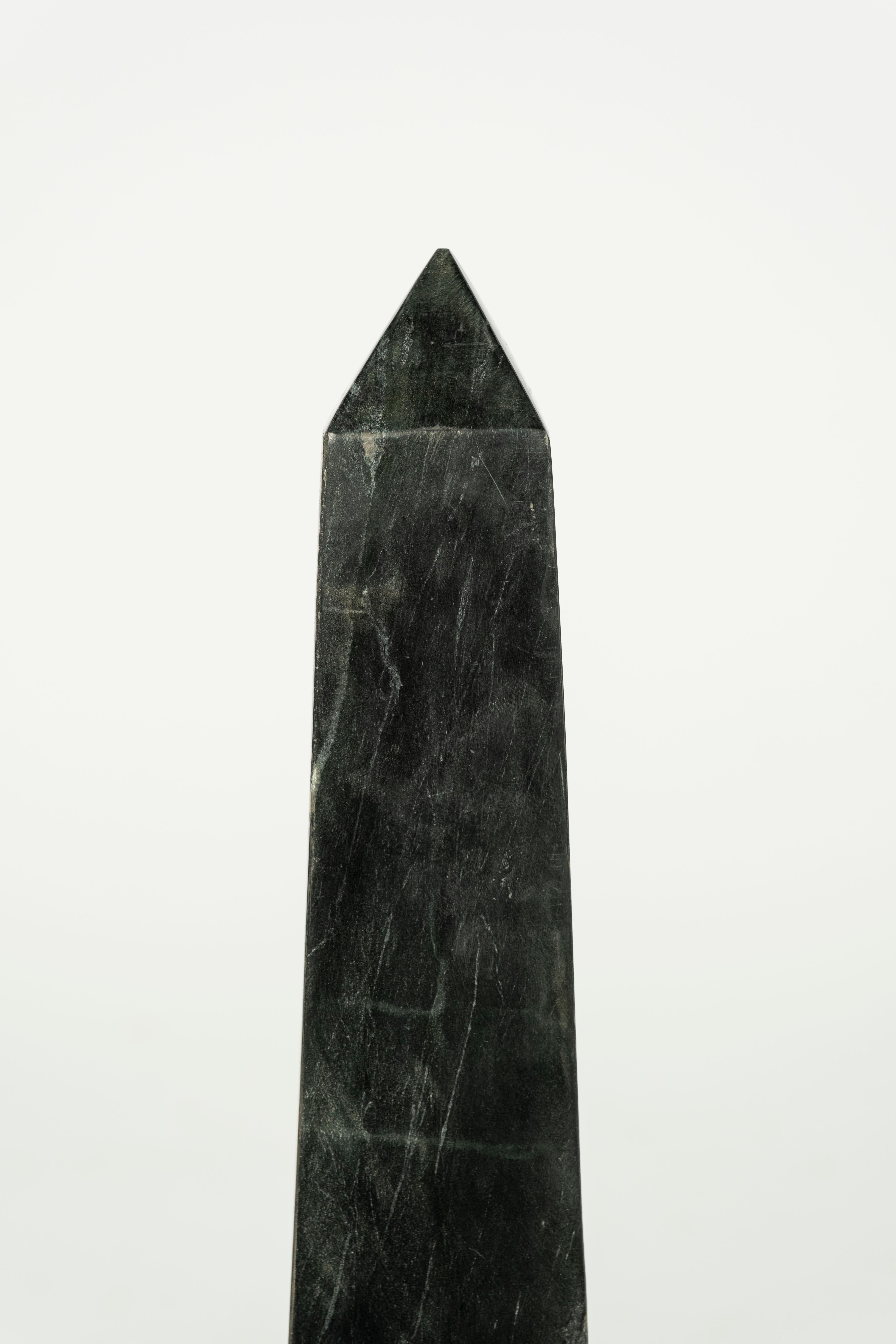 Pair of Black Marble Obelisks For Sale 3