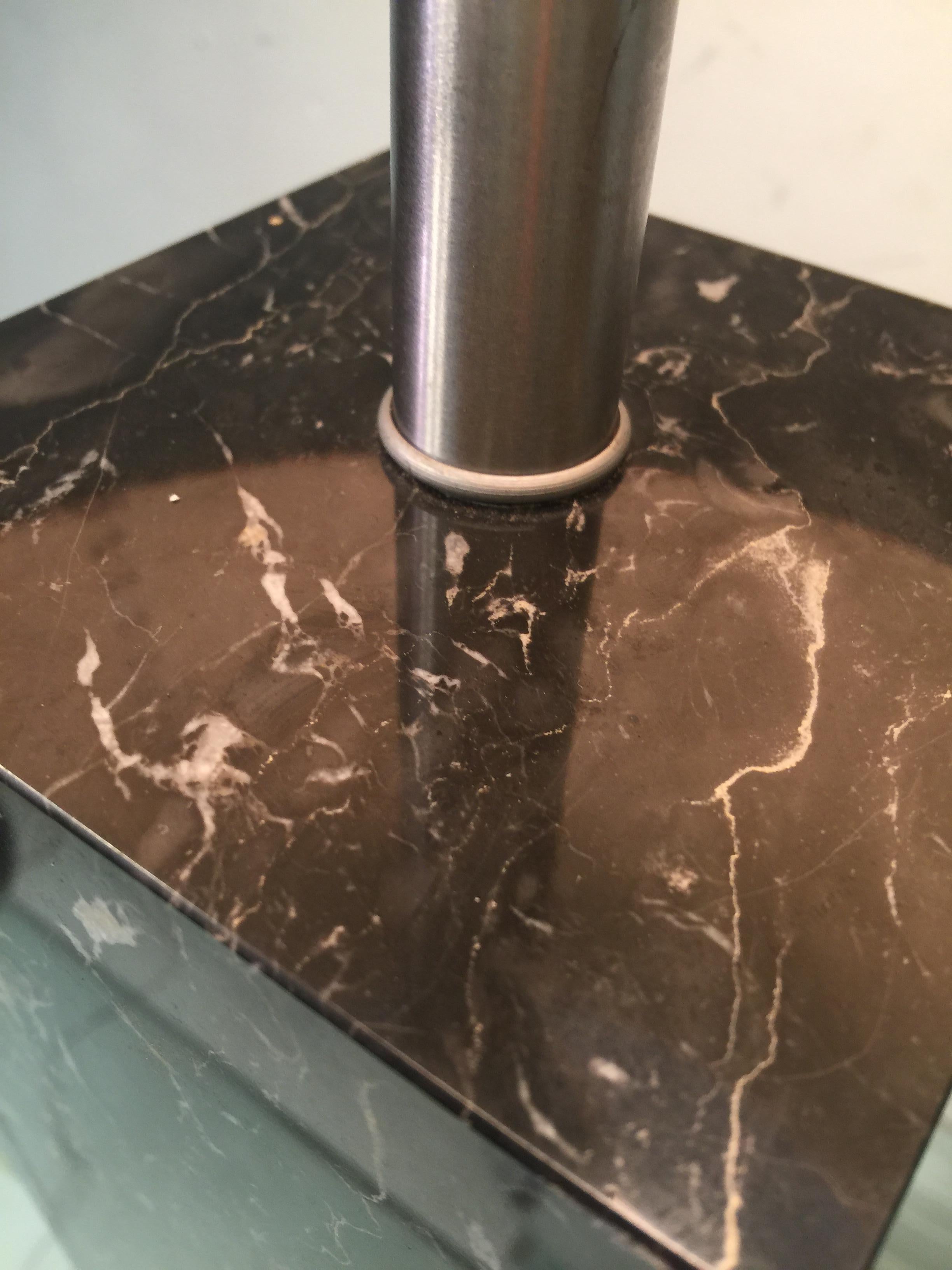 Pair of Rectangular Black Marble Lamps Designed by Nessen Lamps For Sale 5