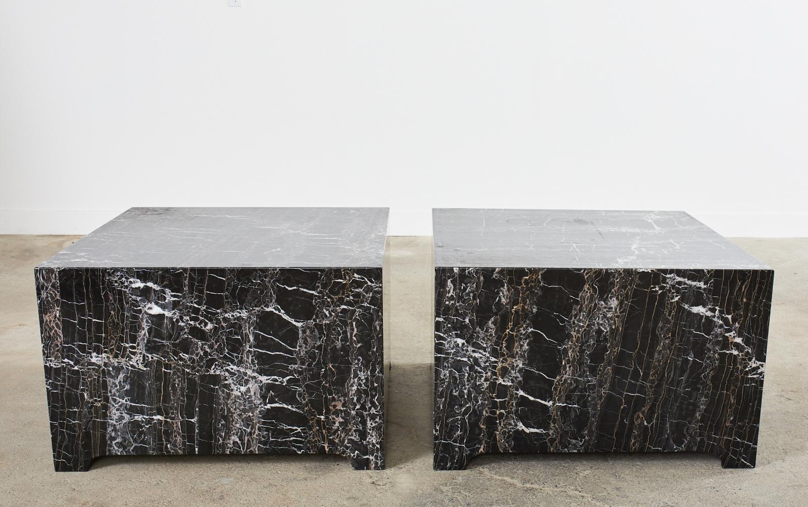 black marble block coffee table