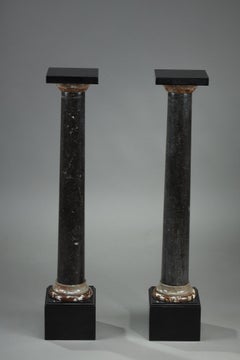 Pair of Black Marble Stands, 19th Century