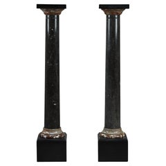 Pair of Black Marble Stands, 19th Century