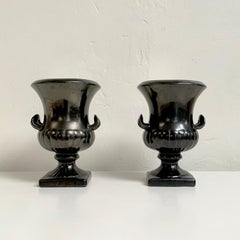 Pair of Black Medici Ceramic Vases by Robert Wilson, c. 1960, United Kingdom.