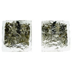 Pair of black metal and chrome Kalmar sconces, Austria 1960