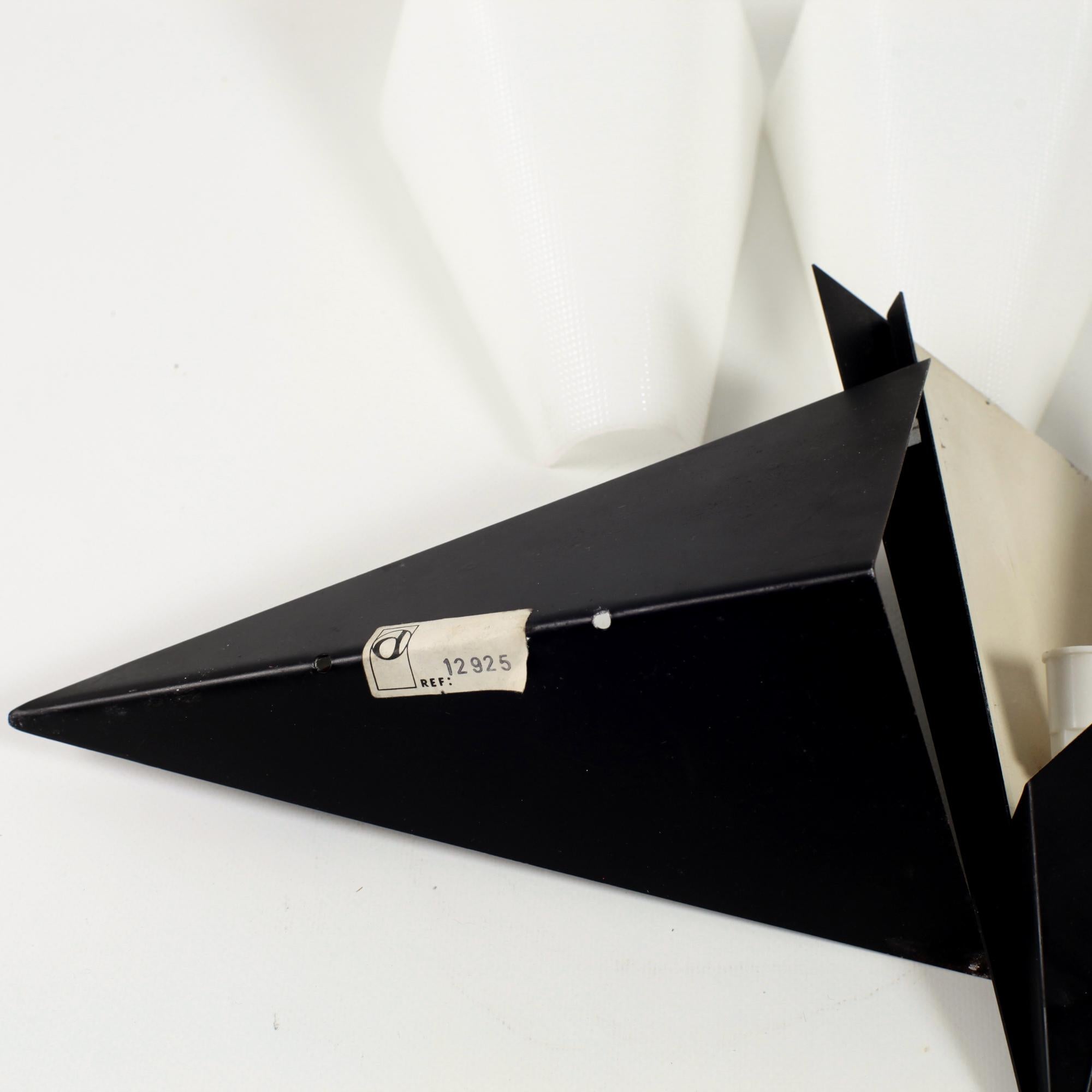 Pair of Black Metal French Wall Lights By Disderot  France 1960 For Sale 4