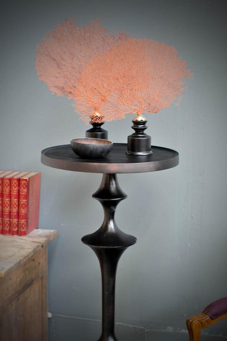 Pair Of Black Metal Side High Column Tables For Sale Photo Inspiration