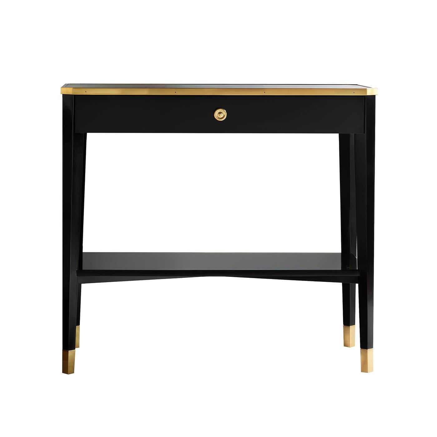 Vietnamese Pair of Black Mid Century Bedside Tables For Sale