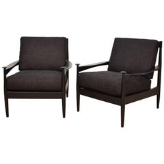 Pair of Black Midcentury Danish Armchairs / Lounge Chairs, circa 1960 Pair of Black Midcentury Danish Armchairs / Lounge Chairs, circa 1960